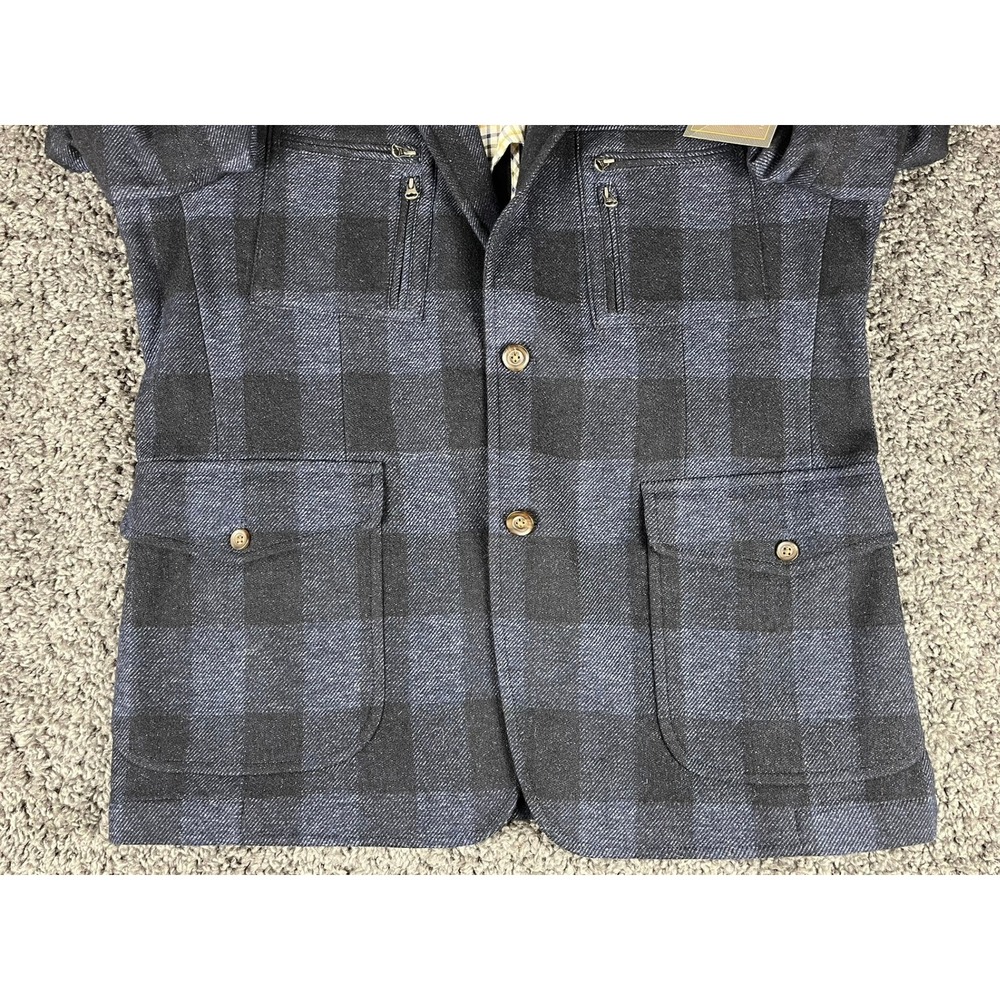 Kroon Nash Navy Buffalo Plaid Wool Blend Blazer Sport Coat 42R W13215LK - Picture 11 of 11